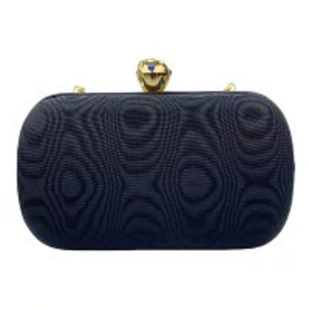 Gucci Satin Apple Motif Stone Shoulder Bag Black
